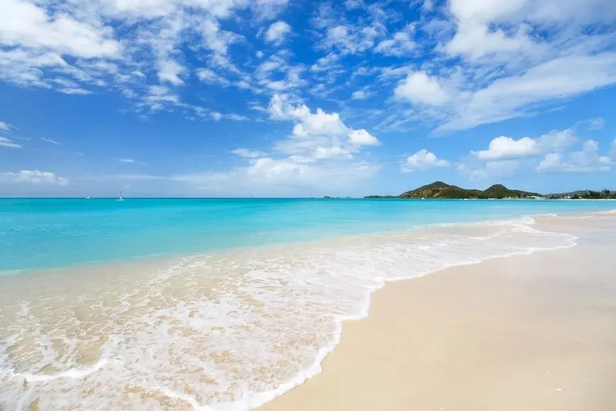 antigua caribbean pristine beach.